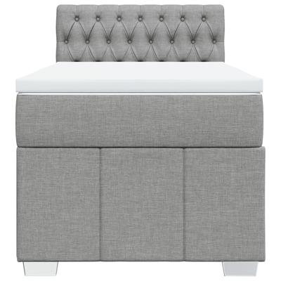 Boxspring met matras stof lichtgrijs 140x200 cm - thumbnail