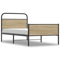 Bedframe zonder matras bewerkt hout sonoma eikenkleur 90x200 cm - thumbnail
