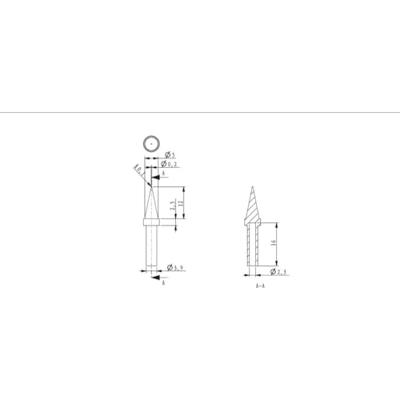 TOOLCRAFT HF-0,2BF Soldeerpunt Potloodvorm Grootte soldeerpunt 0.2 mm Lengte soldeerpunt: 25 mm Inhoud: 1 stuk(s)