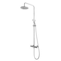 Hotbath Buddy - Stortdoucheset - 200 mm Hoofddouche - 360 mm Hartafstand - Glijstang - Rond Model Handdouche - Chroom - Hoogglans - Opbouw - 1/2 Inch Aansluiting - thumbnail