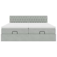 Ottoman bed met matrassen en LED's 180x200cm fluweel lichtgrijs - thumbnail