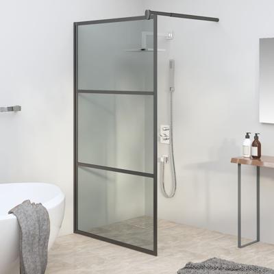 VidaXL Inloopdouchewand 100x195 cm donker esg-glas zwart