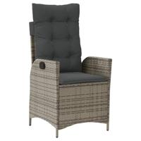 7-delige Tuinset met kussens poly rattan grijs - thumbnail