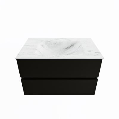 MONDIAZ VICA-DLUX 80cm badmeubel onderkast Urban 2 lades. Inbouw wastafel CLOUD midden 1 kraangat, kleur Opalo. MONDIAZ VICA-DLUX 80cm badmeubel onderkast Urban 2 lades. Inbouw wastafel CLOUD midden 1 kraangat, kleur Opalo.