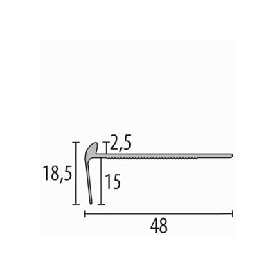 Küberit - Trapneusprofiel 859 15mm t.b.v. 2,5mm PVC brons - 250 cm