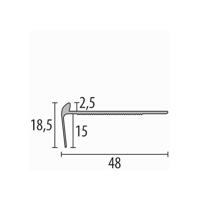 Küberit - Trapneusprofiel 859 15mm t.b.v. 2,5mm PVC brons - 250 cm - thumbnail