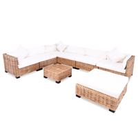Loungeset natuurlijk rattan 27-delig - thumbnail