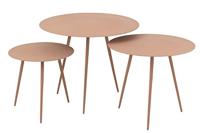 J-Line bijzettafel - ijzer - oud roze - set van 3 - thumbnail