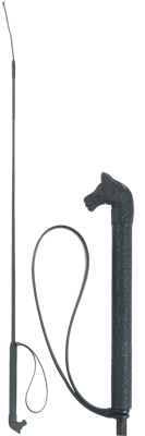 Rijzweep 90cm zwart met paardenhoofdgreep