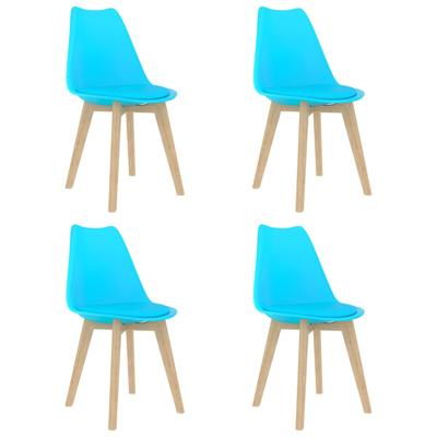 Vidaxl Eetkamerstoelen 4 St Kunststof Blauw Vidaxl Eetkamerstoelen 4 St Kunststof Blauw