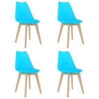 Vidaxl Eetkamerstoelen 4 St Kunststof Blauw - thumbnail