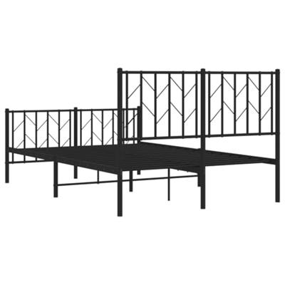 Bedframe met hoofd- en voeteneinde metaal zwart 120x200 cm