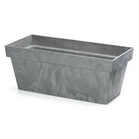 1x Kunststof betonlook plantenbak/bloembak lichtgrijs 40 cm - Plantenbakken - thumbnail