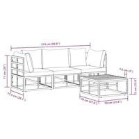 Tuinbankenset 4 pcs Zwart Metaal - thumbnail
