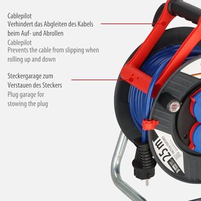 Brennenstuhl kabelhaspel Garant 180 | 25m VDE kabel | 1219850 - 1219850 - thumbnail