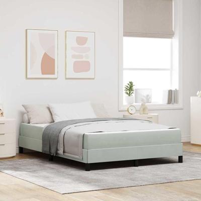 Boxspringbed met matras Lichtgrijs 140 x 190 cm Fluweel