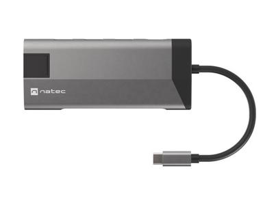Natec MULTIPORT Fowler Plus USB-C-HUB USB 3.0 3X HDMI 4K USB-C PD RJ45 SD Micro SD