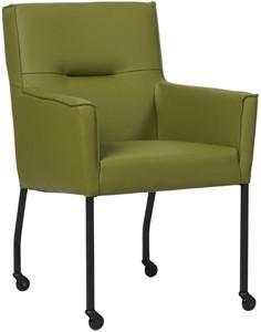Groene leren moderne eetkamerstoel Lucky - Toledo Leer Apple Green (groen leer)