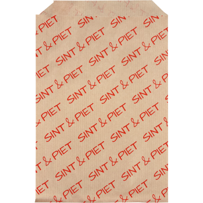 Zak | Fourniturenzak | Papier | 15x22cm | Sint & Piet | bruin/rood | 1000 stuks