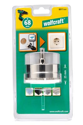 Wolfcraft Diamantboor 68mm voor Tegels Snijdiepte 25mm - 8911000