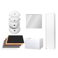 Badkamermeubelset BWS Sally 100 cm Twee Soft-Close Lades Met Waskom Mat Wit - thumbnail