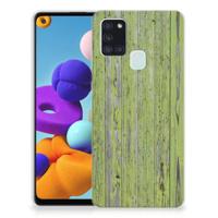 Samsung Galaxy A21s | Bumper Hoesje | Green Wood - thumbnail