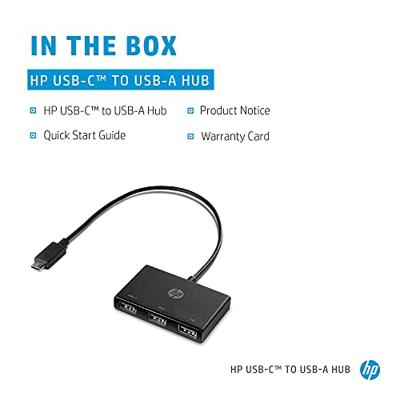 HP Inc. HP USB-C to USB-A - Hub - 3 x SuperSpeed USB 3.0 Z6A00AA USB-hub 3 poorten USB-A USB 3.2 Gen1 5 GBit/s Met USB-C stekker Zwart HP Inc. HP USB-C to USB-A - Hub - 3 x SuperSpeed USB 3.0 Z6A00AA USB-hub 3 poorten USB-A USB 3.2 Gen1 5 GBit/s Met USB-C stekker Zwart