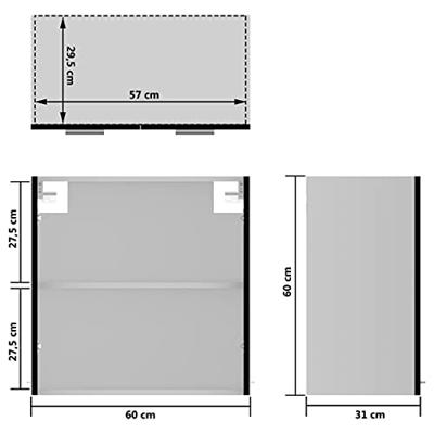 Hangkast 60x31x60 cm spaanplaat zwart