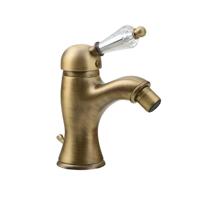 Bidetmengkraan Sapho Kirké Retro Kristal 1-hendel Gebogen 18.2 cm Brons (incl. clickwaste) - thumbnail