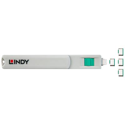 LINDY Schloss / Zutrittskontrolle Sleutel voor USB-C-poort Set van 4 stuks Groen Incl. 1 sleutel LINDY Schloss / Zutrittskontrolle Sleutel voor USB-C-poort Set van 4 stuks Groen Incl. 1 sleutel