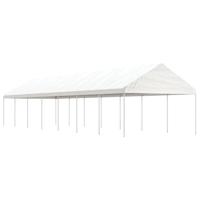 Prieel met dak 15,61x4,08x3,22 m polyetheen wit - thumbnail