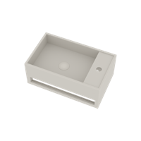 Wastafel Ideavit Solidcube-TB 50x30x20 cm Inclusief Handdoekhouder Solid Surface Mat Wit Ideavit - thumbnail