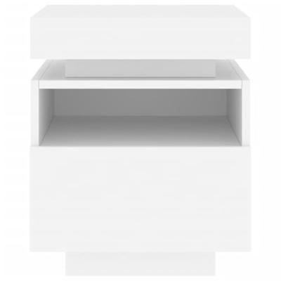 Nachtkastje met LED-verlichting 40x39x48,5 cm wit