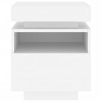 Nachtkastje met LED-verlichting 40x39x48,5 cm wit - thumbnail