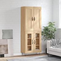Hoge kast 69,5x34x180 cm bewerkt hout sonoma eikenkleurig - thumbnail
