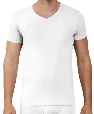 2-pack heren T-shirts - Bamboe V-hals - Mannen ondershirt korte mouwen