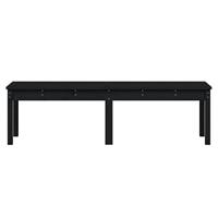 Tuinbank 2-zits 159,5x44x45 cm massief grenenhout zwart - thumbnail