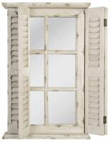 Clayre & Eef Spiegel 46x71 cm Wit Hout Rechthoek Grote Spiegel - thumbnail