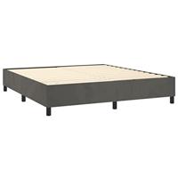 Boxspring met matras fluweel donkergrijs 160x200 cm - thumbnail