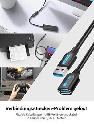 USB-kabel Vention CBHBH 2 m Zwart (1 Stuks) USB-kabel Vention CBHBH 2 m Zwart (1 Stuks)