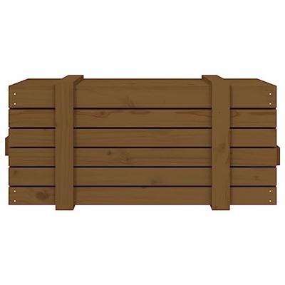 Opbergbox 91x40,5x42 cm massief grenenhout honingbruin