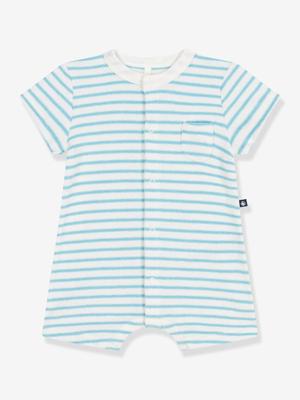 Kort boxpakje voor baby's in gestreepte badstof PETIT BATEAU blauw