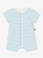 Kort boxpakje voor baby's in gestreepte badstof PETIT BATEAU blauw - thumbnail