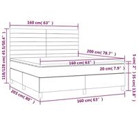 Boxspring met matras stof zwart 160x200 cm - thumbnail