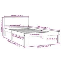 Bedframe massief grenenhout wit 100x200 cm - thumbnail
