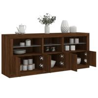 Dressoir met LED-verlichting 162x37x67 cm bruin eikenkleur - thumbnail