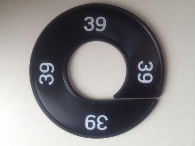 Maatring 9cm zwart/wit 39