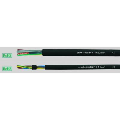 HELU 36003 Rubberkabel H05RN-F 3 G 0.75 mm² Zwart 50 m
