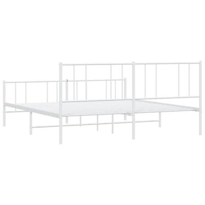 Bedframe met hoofd- en voeteneinde metaal wit 193x203 cm Bedframe met hoofd- en voeteneinde metaal wit 193x203 cm