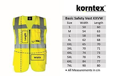 Korntex KX802 Executive Multifunctional Safety Vest Berlin - Signal Yellow - S